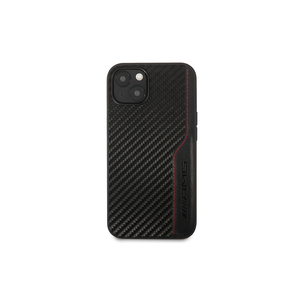 Etui Mercedes AMG AMHCP13MDEBK Apple iPhone 13 czarny/black hardcase Leather&Carbon Red Stitching