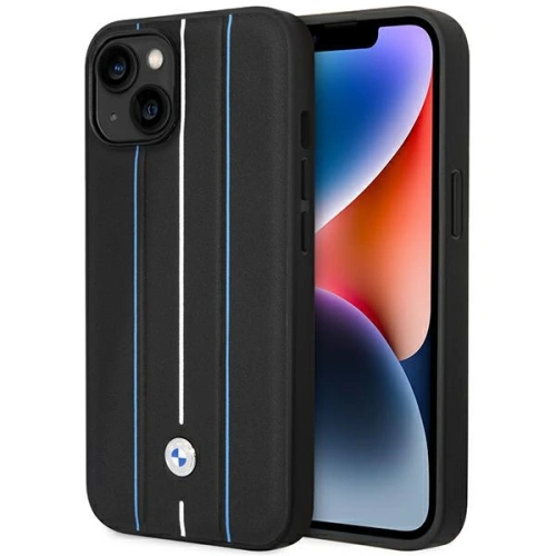 Kup BMW Apple Carcasă BMHCP14S22RVSK iPhone 14 negru/negru Hardcase din piele Ștampilă Blue Lines - BMW485 - {ean13} - Sklep Home Screen