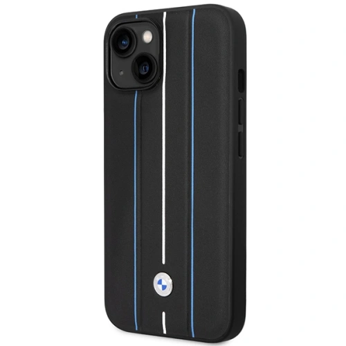 Kup BMW Apple Tasche BMHCP14S22RVSK iPhone 14 schwarz/schwarz Hardcase Leder Stempel Blaue Linien - BMW485 - {ean13} - Sklep Home Screen