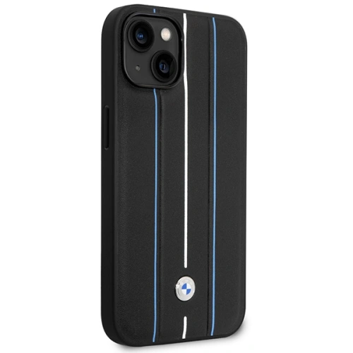 Kup BMW Apple Tasche BMHCP14S22RVSK iPhone 14 schwarz/schwarz Hardcase Leder Stempel Blaue Linien - BMW485 - {ean13} - Sklep Home Screen