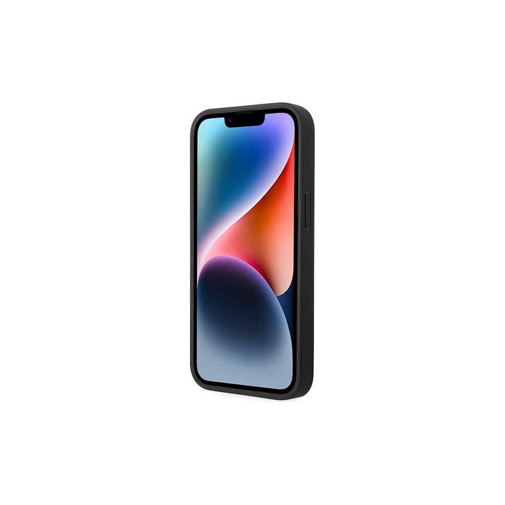 Etui BMW BMHCP14S22RVSK Apple iPhone 14 czarny/black hardcase Leather Stamp Blue Lines