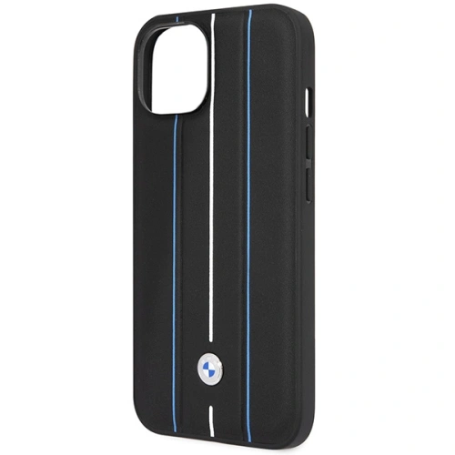 Kup BMW Apple Tasche BMHCP14S22RVSK iPhone 14 schwarz/schwarz Hardcase Leder Stempel Blaue Linien - BMW485 - {ean13} - Sklep Home Screen