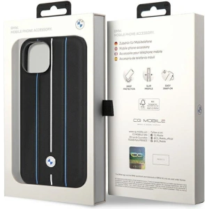 Kup Etui BMW BMHCP14S22RVSK Apple iPhone 14 czarny/black hardcase Leather Stamp Blue Lines - BMW485 - {ean13} - Sklep Home Screen
