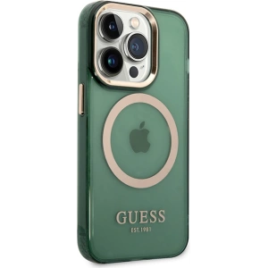Kup Etui Guess GUHMP14LHTCMA Apple iPhone 14 Pro zielony/khaki hard case Gold Outline Translucent MagSafe - GUE2638 - {ean13} - Sklep Home Screen
