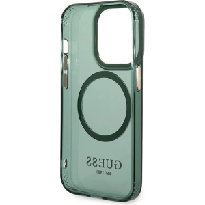 Kup Etui Guess GUHMP14LHTCMA Apple iPhone 14 Pro zielony/khaki hard case Gold Outline Translucent MagSafe - GUE2638 - {ean13} - Sklep Home Screen