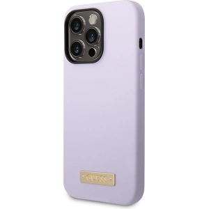 Kup Etui Guess GUHMP14LSBPLU Apple iPhone 14 Pro fioletowy/purple hard case Silicone Logo Plate MagSafe - GUE2640 - {ean13} - Sklep Home Screen