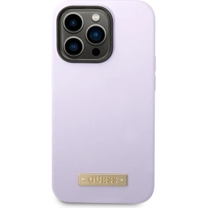 Kup Etui Guess GUHMP14LSBPLU Apple iPhone 14 Pro fioletowy/purple hard case Silicone Logo Plate MagSafe - GUE2640 - {ean13} - Sklep Home Screen