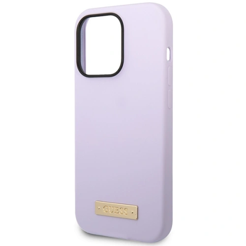 Kup Guess Apple Tasche GUHMP14LSBPLU iPhone 14 Pro lila/violett Hartschalenetui Silikon Logo Platte MagSafe - GUE2640 - {ean13} - Sklep Home Screen