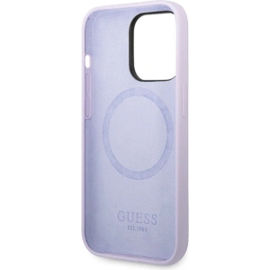 Kup Etui Guess GUHMP14LSBPLU Apple iPhone 14 Pro fioletowy/purple hard case Silicone Logo Plate MagSafe - GUE2640 - {ean13} - Sklep Home Screen