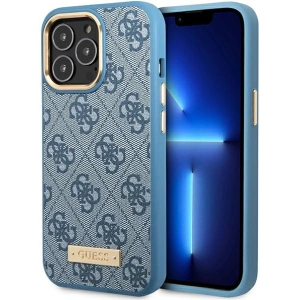 Kup Etui Guess GUHMP14LU4GPRB Apple iPhone 14 Pro niebieski/blue hard case 4G Logo Plate MagSafe - GUE2641 - {ean13} - Sklep Home Screen