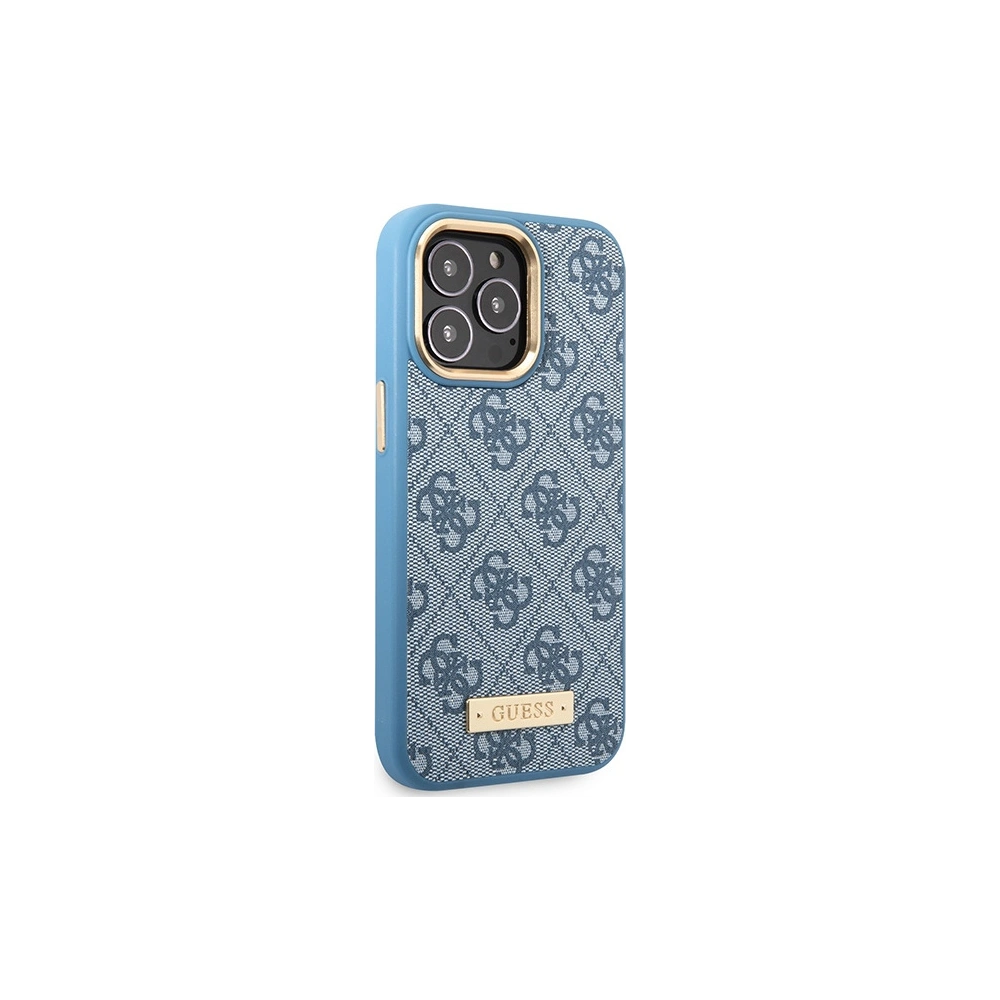 Etui Guess GUHMP14LU4GPRB Apple iPhone 14 Pro niebieski/blue hard case 4G Logo Plate MagSafe