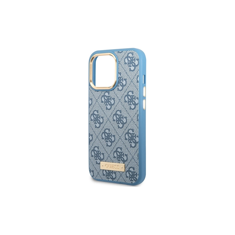 Etui Guess GUHMP14LU4GPRB Apple iPhone 14 Pro niebieski/blue hard case 4G Logo Plate MagSafe
