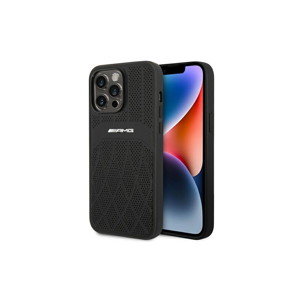 Etui Mercedes AMG AMHMP14XOSDBK Apple iPhone 14 Pro Max czarny/black hardcase Leather Curved Lines MagSafe