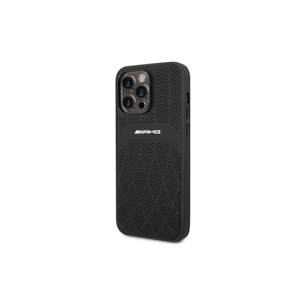 Etui Mercedes AMG AMHMP14XOSDBK Apple iPhone 14 Pro Max czarny/black hardcase Leather Curved Lines MagSafe