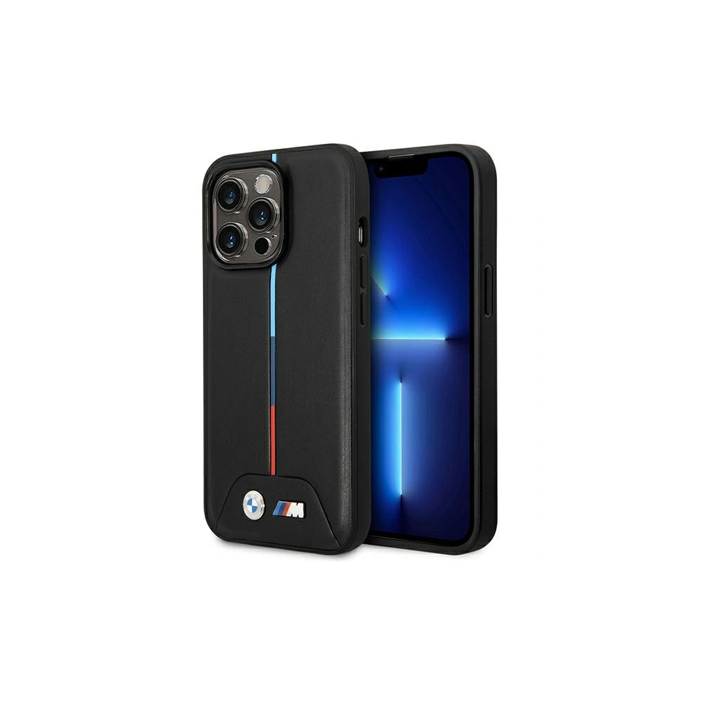 Etui BMW BMHMP14L22PVTK Apple iPhone 14 Pro czarny/black Quilted Tricolor MagSafe