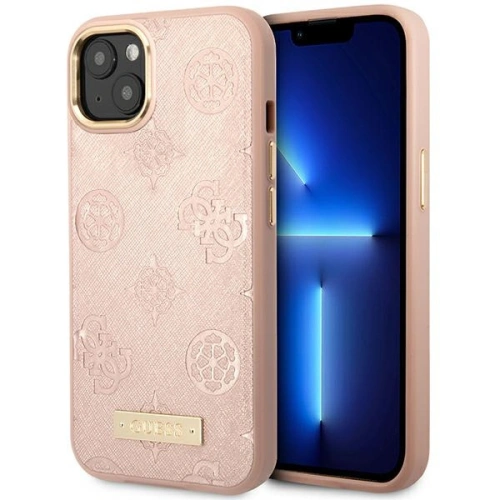 Kup Guess Apple Tasche GUHMP14SSAPSTP iPhone 14 rosa/rosa Hartschalenetui Peony Logo Plate MagSafe - GUE2643 - {ean13} - Sklep Home Screen