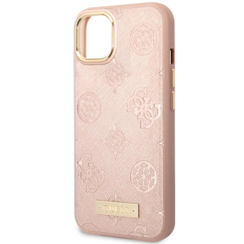 Kup Guess Apple Tasche GUHMP14SSAPSTP iPhone 14 rosa/rosa Hartschalenetui Peony Logo Plate MagSafe - GUE2643 - {ean13} - Sklep Home Screen