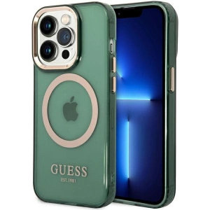 Kup Etui Guess GUHMP14XHTCMA Apple iPhone 14 Pro Max zelený/khaki hard case Gold Outline Translucent MagSafe - GUE2645 - {ean13} - Sklep Home Screen