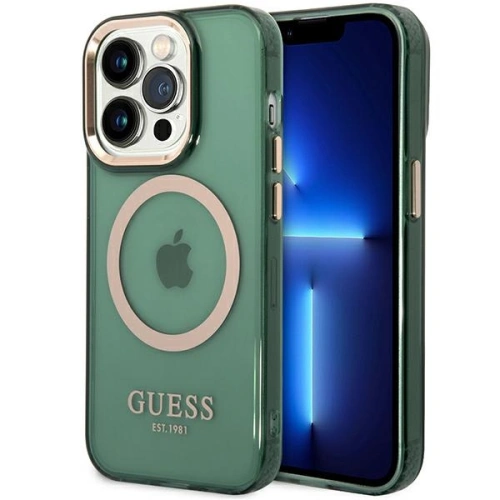 Kup Guess Apple Carcasă GUHMP14XHTCMA iPhone 14 Pro Max verde/kaki Carcasă tare Gold Outline Translucent MagSafe - GUE2645 - {ean13} - Sklep Home Screen