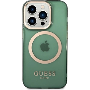 Kup Etui Guess GUHMP14XHTCMA Apple iPhone 14 Pro Max zelený/khaki hard case Gold Outline Translucent MagSafe - GUE2645 - {ean13} - Sklep Home Screen