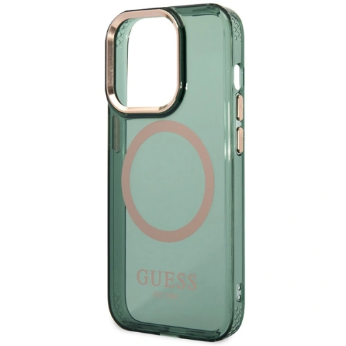 Kup Etui Guess GUHMP14XHTCMA Apple iPhone 14 Pro Max zielony/khaki hard case Gold Outline Translucent MagSafe - GUE2645 - {ean13} - Sklep Home Screen