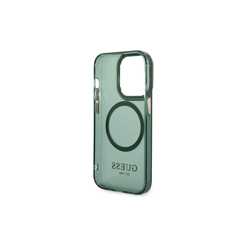 Etui Guess GUHMP14XHTCMA Apple iPhone 14 Pro Max zielony/khaki hard case Gold Outline Translucent MagSafe