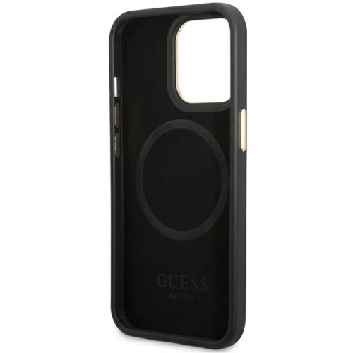 Kup Guess Apple Carcasă GUHMP14XSAPSTK iPhone 14 Pro Max negru/negru carcasă dură Peony Logo Plate MagSafe - GUE2646 - {ean13} - Sklep Home Screen