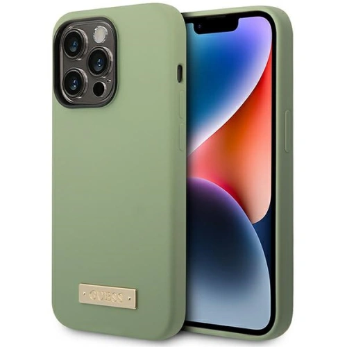 Kup Etui Guess GUHMP14XSBPLA Apple iPhone 14 Pro Max zelený/khaki tvrdý kryt silikonová deska MagSafe - GUE2647 - {ean13} - Sklep Home Screen