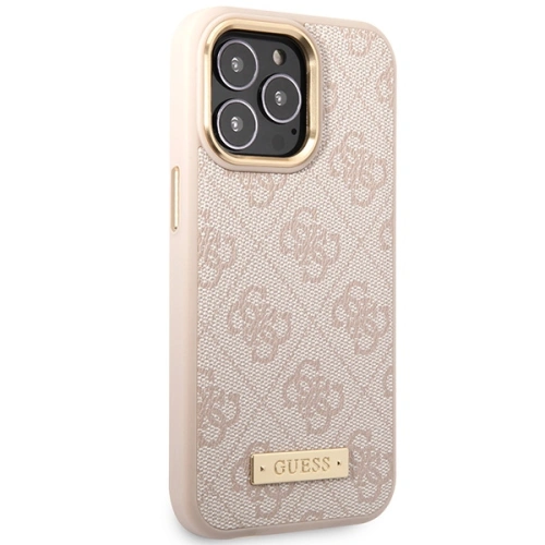 Buy Guess GUHMP14XU4GPRP Apple iPhone 14 Pro Max pink hard case 4G Logo Plate MagSafe - GUE2649 - {ean13} - Home Screen Store Europe