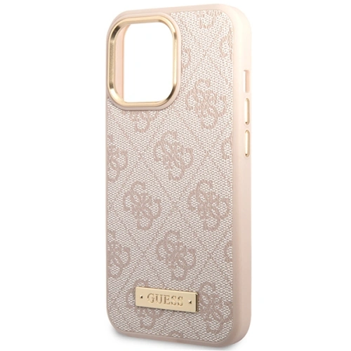 Buy Guess GUHMP14XU4GPRP Apple iPhone 14 Pro Max pink hard case 4G Logo Plate MagSafe - GUE2649 - {ean13} - Home Screen Store Europe
