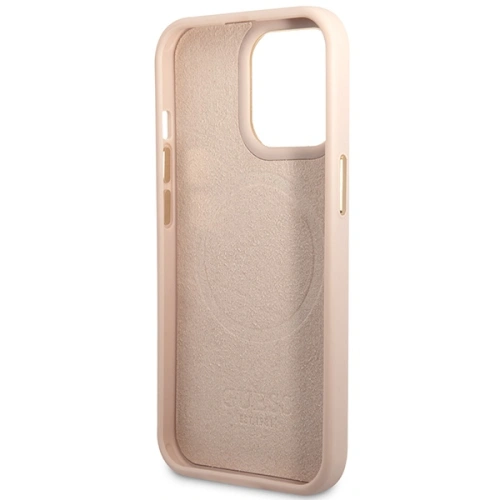 Buy Guess GUHMP14XU4GPRP Apple iPhone 14 Pro Max pink hard case 4G Logo Plate MagSafe - GUE2649 - {ean13} - Home Screen Store Europe