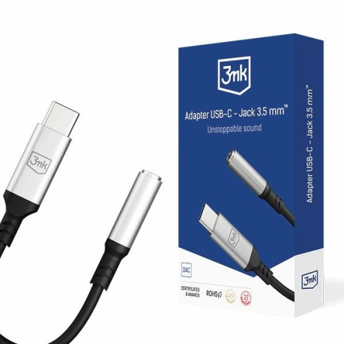 Kup 3MK Audio-Adapter USB-C/Mini-Klinke 3,5 mm schwarz/schwarz - 3MK4950 - {ean13} - Sklep Home Screen