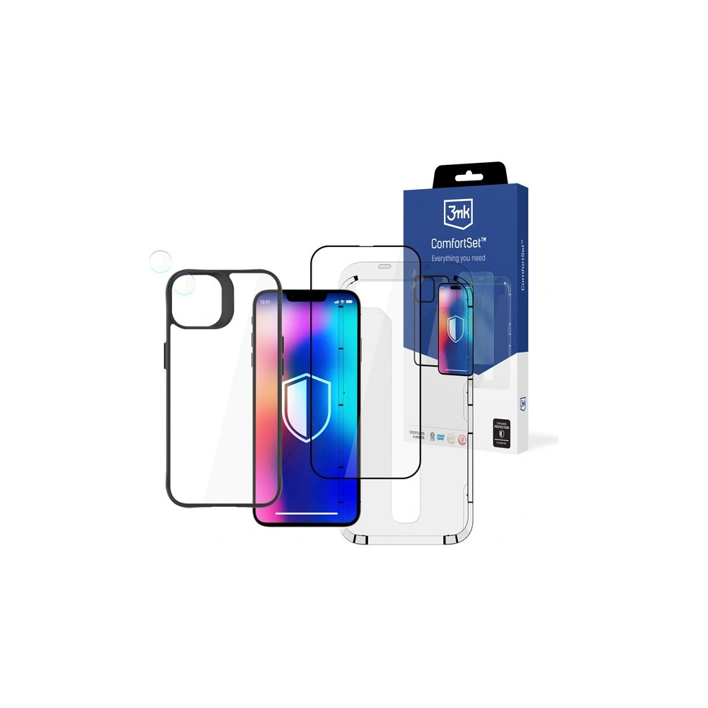 Zestaw etui + szkło ekran + szkło na aparat 3MK Comfort Set 4in1 Apple iPhone 13