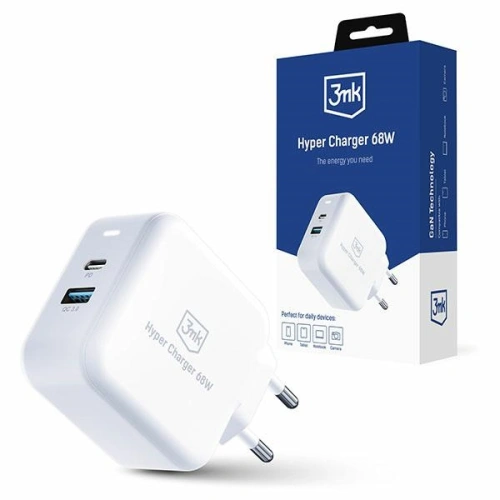 Kup 3MK GaN-Netzladegerät Hyper Charger 68W USB-A, USB-C PD+QC - 3MK4963 - {ean13} - Sklep Home Screen