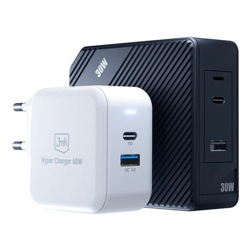 Kup 3MK GaN-Netzladegerät Hyper Charger 68W USB-A, USB-C PD+QC - 3MK4963 - {ean13} - Sklep Home Screen