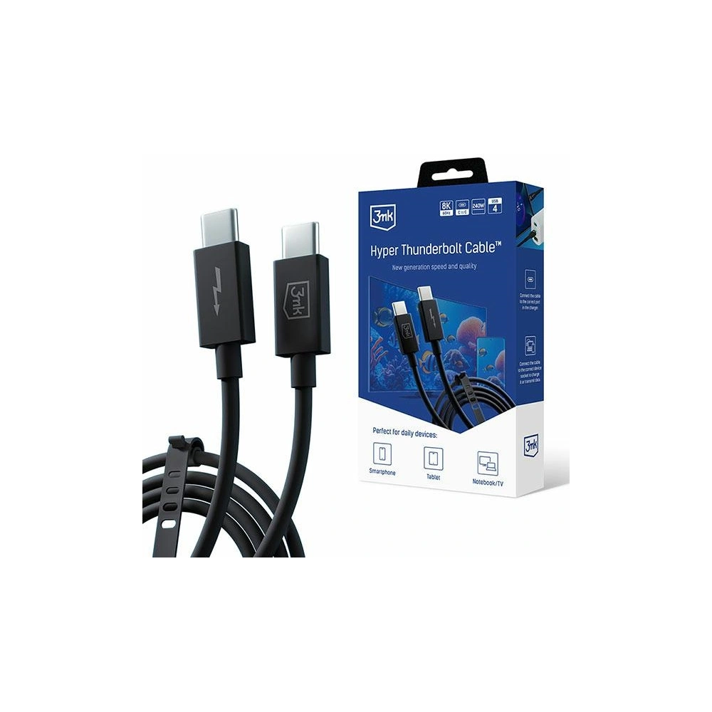 Kabel 3MK Hyper ThunderBolt USB-C/USB-C 1m 240W 5A
