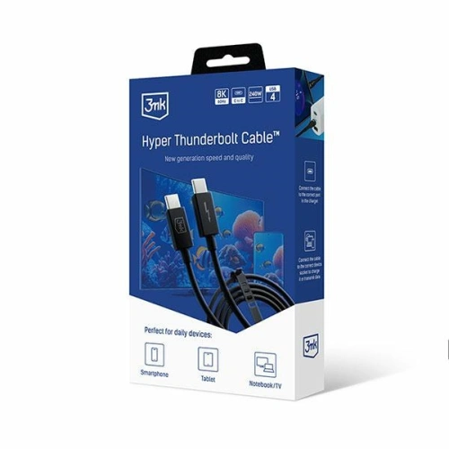 Kup Kabel 3MK Hyper ThunderBolt USB-C/USB-C 1m 240W 5A - 3MK4965 - {ean13} - Sklep Home Screen
