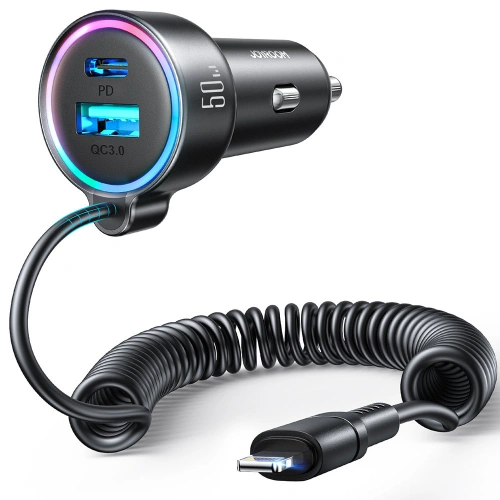 Kup Joyroom Autoladegerät JR-CL08 3in1 1,6m 50W + Lightning-Kabel - JYR749 - {ean13} - Sklep Home Screen