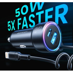 Buy Joyroom JR-CL08 Car Charger 3w1 1,6m 50W + Lightning cable - JYR749 - {ean13} - Home Screen Store Europe