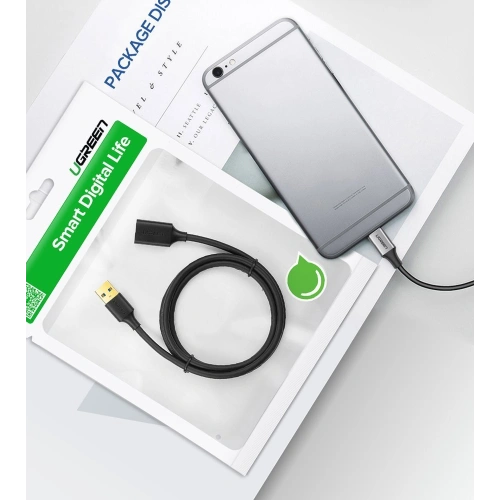 Kup Prodlužovací kabel UGREEN US129 USB-A 3.0/USB-A 3.0 2m černý - UGR1647 - {ean13} - Sklep Home Screen