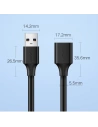 Buy UGREEN US129 Cable Extension USB-A 3.0/USB-A 3.0 2m black - UGR1647 - {ean13} - Home Screen Store Europe