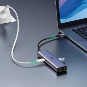 Kup UGREEN CM512 7-in-1 USB-C Hub/2xUSB 3.2 Gen 1/HDMI 4K 60Hz/ SD und TF Kartenleser/USB-C PD 100W/RJ45 1000Mbps (1Gbps) grau - UGR1648 - {ean13} - Sklep Home Screen