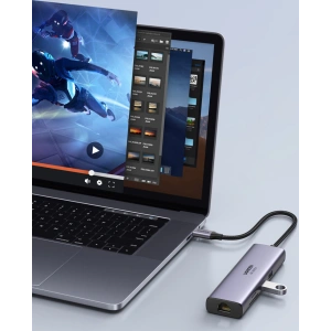 Kup UGREEN CM512 7-in-1 USB-C Hub/2xUSB 3.2 Gen 1/HDMI 4K 60Hz/ SD und TF Kartenleser/USB-C PD 100W/RJ45 1000Mbps (1Gbps) grau - UGR1648 - {ean13} - Sklep Home Screen