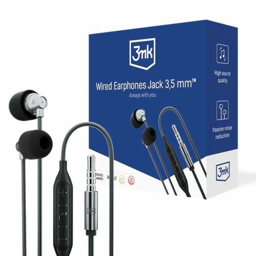 Kup 3MK Kopfhörer Kabelgebundene Kopfhörer mini jack 3.5mm schwarz/schwarz - 3MK5007 - {ean13} - Sklep Home Screen
