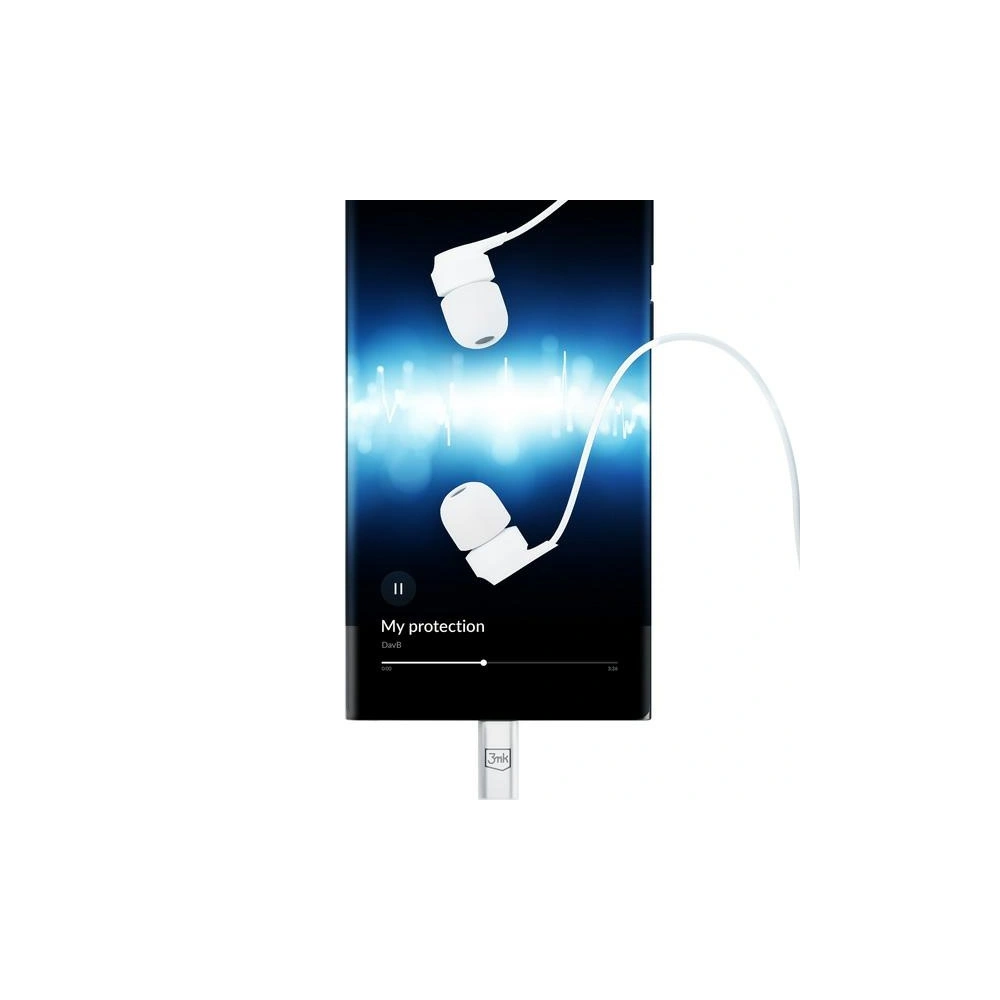 Słuchawki 3MK Wired Earphones USB-C biały/white