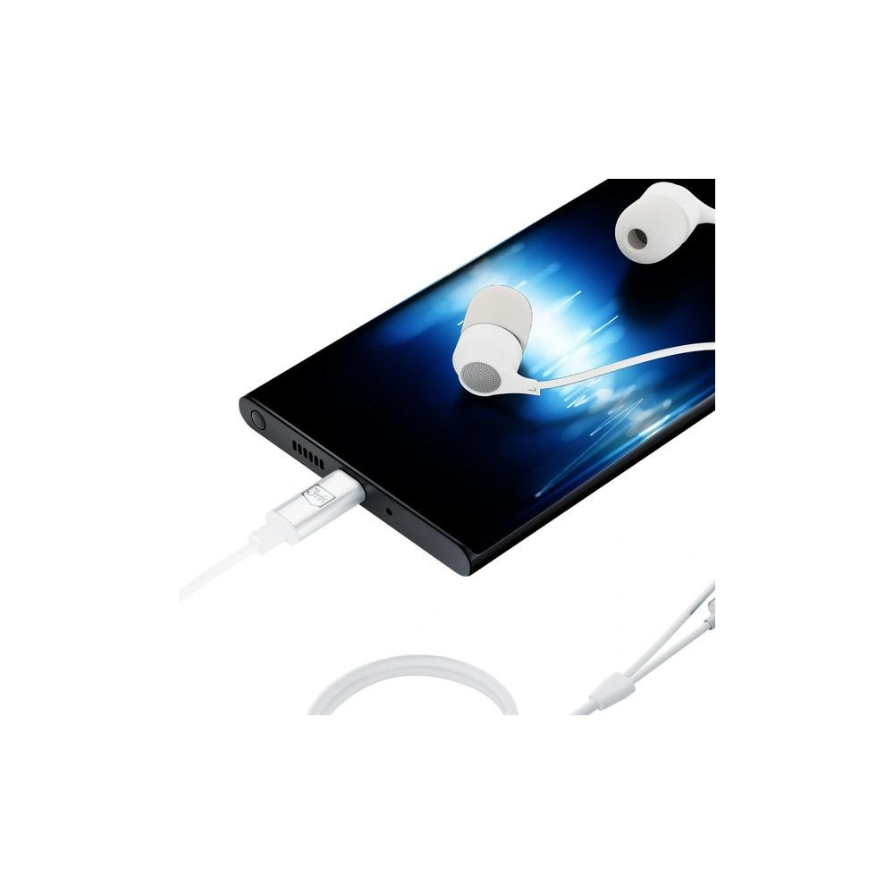 Słuchawki 3MK Wired Earphones USB-C biały/white