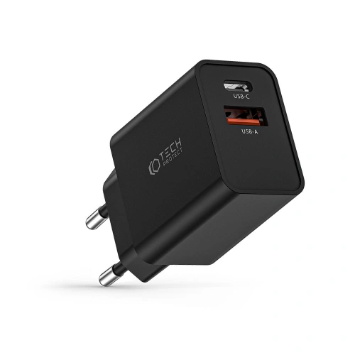Kup Síťová nabíječka Tech-Protect NC30W 2-portová síťová nabíječka PD 30W QC 3.0 černá - THP2087 - {ean13} - Sklep Home Screen
