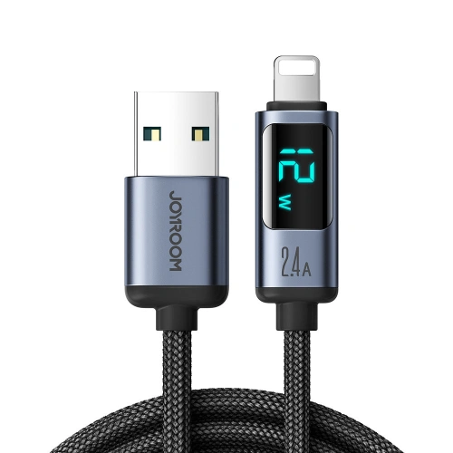 Kup Kabel Joyroom S-AL012A16 Lightning/USB-A 2.4A 1.2m LED display czarny - JYR750 - {ean13} - Sklep Home Screen