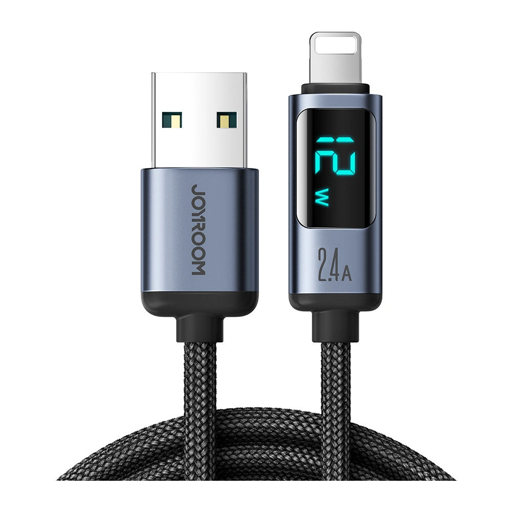 Kabel Joyroom S-AL012A16 Lightning/USB-A 2.4A 1.2m LED display czarny