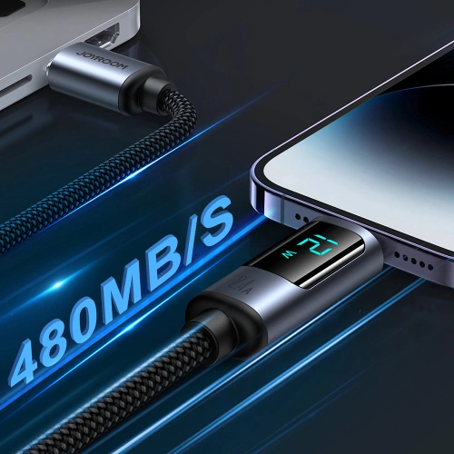 Kup Kabel Joyroom S-AL012A16 Lightning/USB-A 2.4A 1.2m LED displej černý - JYR750 - {ean13} - Sklep Home Screen